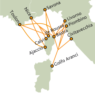 Corsica Ferries térkép